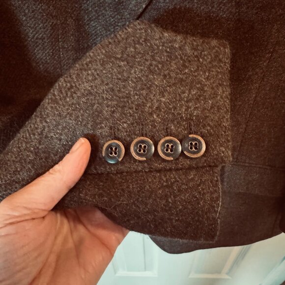 Cordings Piccadilly Brown Rish Herringbone Wool Tweed Blazer 46R  Satin Lining - Picture 7 of 10